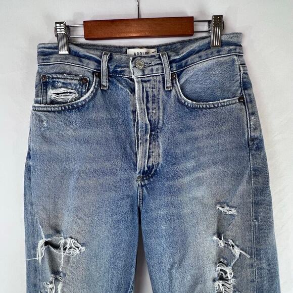 AGOLDE 90s Jeans in Fall Out Distressed High Rise Loose Fit A069E-1141 Size 24 - Picture 3 of 9
